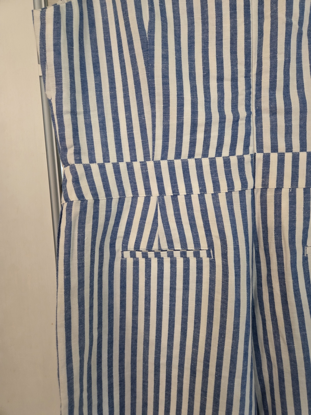 Boden Blue & White Striped Sleeveless Linen Jumpsuit - Size 14R - Picture 10 of 10